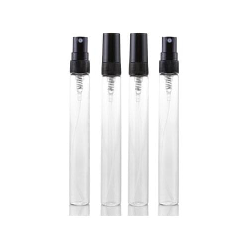 100pcs/lot 10ml Clear Glass Spray Bottle Portable Perfume Atomizer Mini Sample Test Tube Bottle Thin Glass Vials
