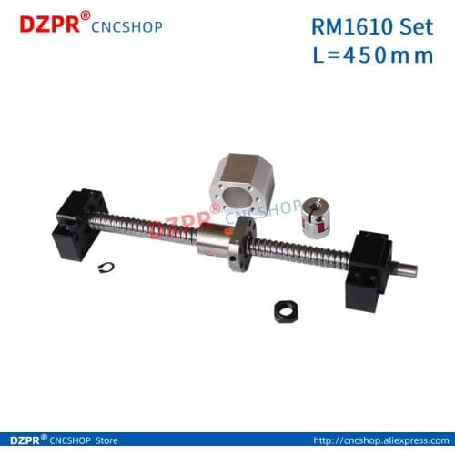 DIY X Y Z aixs 16mm ballscrews SFU1610 450mm with Ballnut + BK12 BF12 support + DSG16H Nut Housing + Coupler