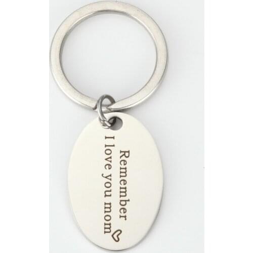Stainless Steel Car Keychain Letter Lettering Remember I love you mom Key Chain For Mothers Day Gift Jewelry