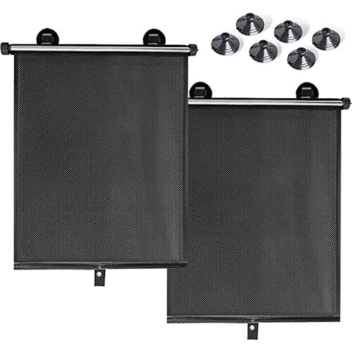 Car Window Shade, Car Roller Sunshade for Windows, Retractable Car Sun Shade, Privacy Protection Glare and UV Rays Protection