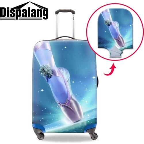 Dislapang Elastic Trolley Suitcase Cover Thick Baggage Protective Covers for lady Girl Custom Dancing Ballet Printing Photo Word