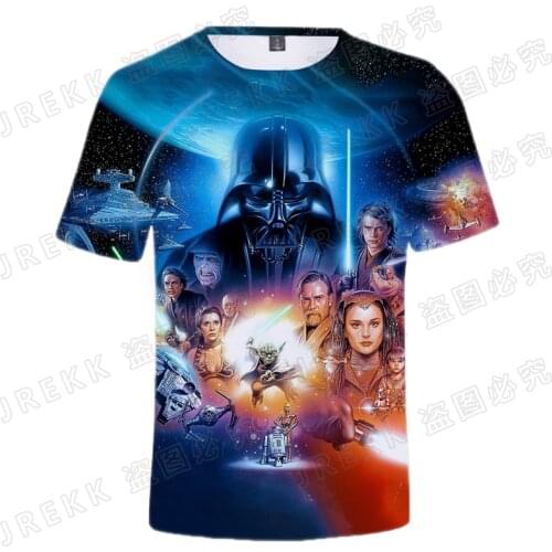 Star Wars t-shirt Summer Fashion Mens clothing 3D Print Casual Women Oversized t shirts Streetwear Boy Girl Children Short Tee