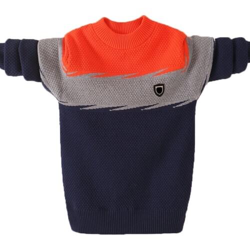 Children Sweater 2019 Autumn/Winter Cotton Knitted Student Kids Pullover Sweaters For Teenagers Boys 6 8 10 12 14 Years Wear