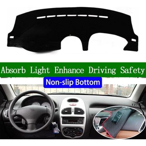 For Peugeot 206 2004 2005 2006 2007 2008 Non-slip Bottom Dashboard Cover Car Decals Car Stickers Interior Car Accessories