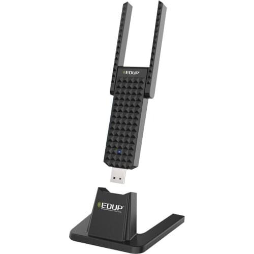 EDUP EP-AC1631 600Mbps 2.4G / 5GHz Dual Band 11AC USB Wireless Adapter WiFi Network Card with 2 Antennas & Base for Laptop / PC