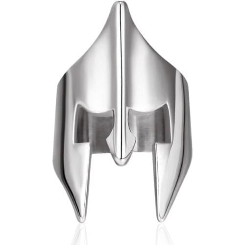 Drop Ship Size 7-16 Cool Fashion Helmet Armor Ring 316L Stainless Steel Polishing Cool Fighter Biker Ring
