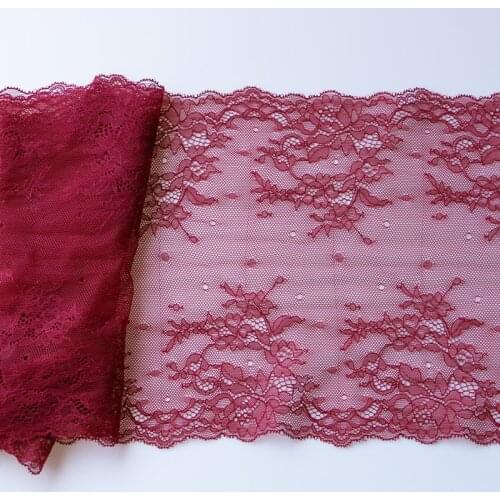 23cm wide wine red elastic lace accessories DIY hand made clothing accessories tube top decoration lace skirt lace