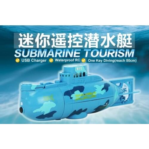 Mini Submarine 3311 Speedboat Model 6 Channels RC Speed Boat RC Toys One Key Dive Waterproof Design Toy For Kids FSWB