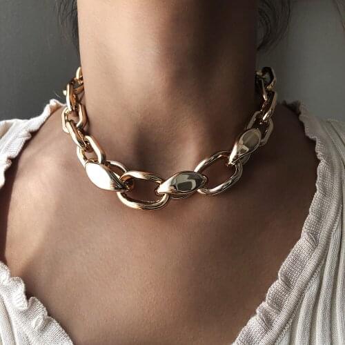 Multi Layered Punk Exaggarated Gothic Big Thick Chain Choker Necklace Women Steampunk Statement Collar Party Jewelry Gift