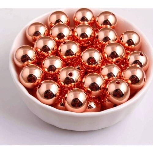 Fashion Shiny rose gold color Chunky acrylic CCB Spacer Beads for Chunky Necklace Jewelry Finding
