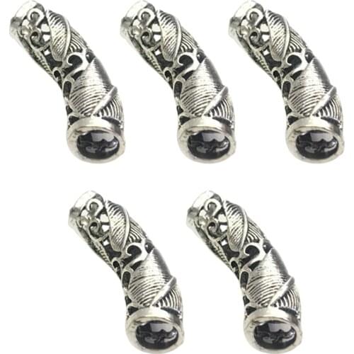 Pack Of 5pcs Hair & Beard Beads Hair Decoration Beads Tubes Dreadlocks for Men & Women