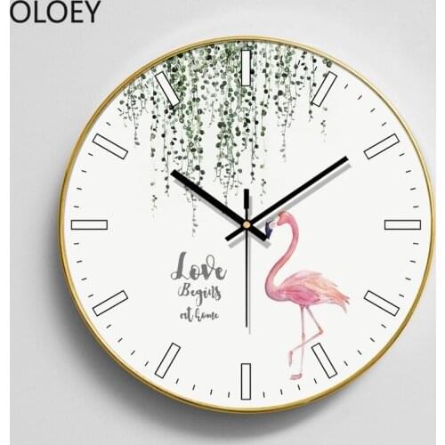 Wall Clock Modern Design Metal Living Room Bedroom Wall Watch Home Decor Digital Clocks Farmhouse Decor White Wall Mirror Europe