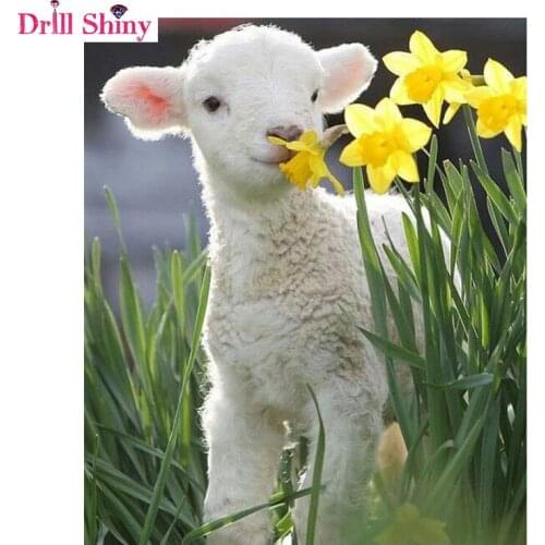 Sheep DIY 5D Diamond Painting Cross Stitch Square Mosaic Diamond Embroidery Needlework Patterns Rhinestone Pain