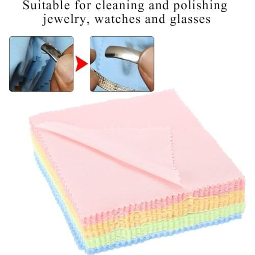 50Pcs Jewelry Cleaning Polishing Cloth Polish Wipes for Wiping Platinum Silver Watch Glasses Jewelry Removing Scratches Stains