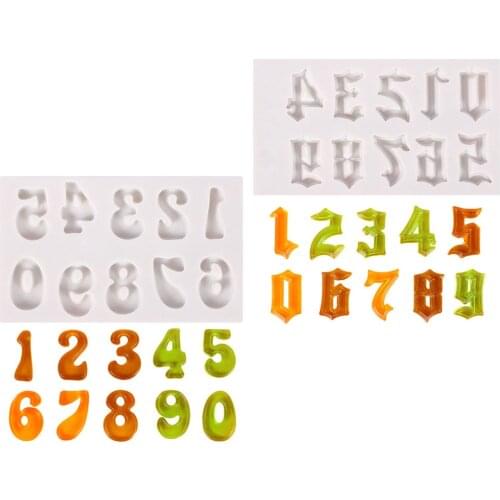 Silicone Digital Number Mold Sugar Craft Fondant Mold DIY Chocolate Mold Kitchen Baking Mould Cake Decorating Tools Party Decor