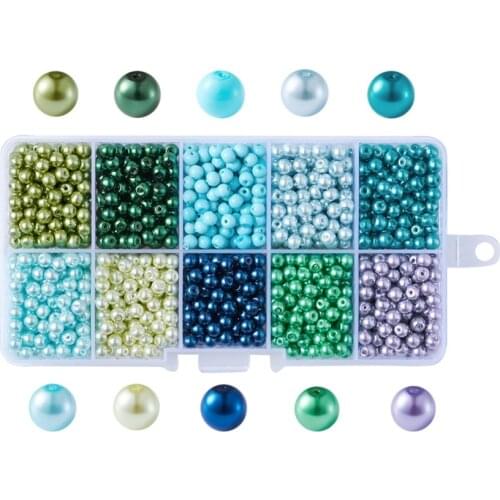 4mm 6mm 8mm 10mm Mixed Pearlized Glass Loose Beads DIY Crystal Bijoux Bracelet Design Pearl Round Beads for Jewelry Making