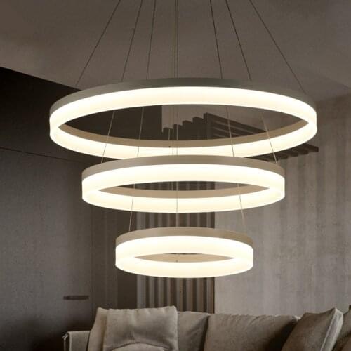Modern LED Pendant lights ring smart dimming Post-modern minimalist led lamp ring-shaped Acrylic restaurant Pendant lamps