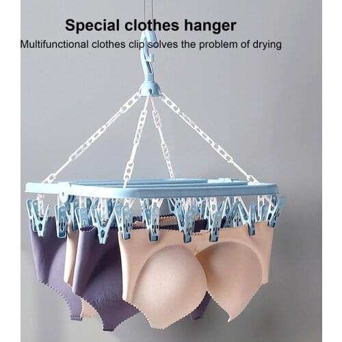 8/32Clamps Clothes Hangers Strong Load-bearing Windproof Strong Toughness Multi-use Clothes Hanger Sock Racks Household Supplies