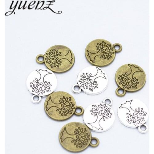 YuenZ 25pcs Round life Tree Charms Pendants Fit Jewelry Making Findings Accessories Diy Handmade 15*12mm Q238