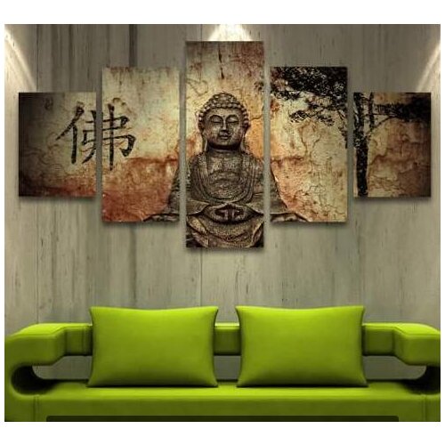 5 Panel Buddha Modern Home Wall Decor Painting Canvas Art HD Print Painting Canvas Wall Picture For Home Decor Buddha Art