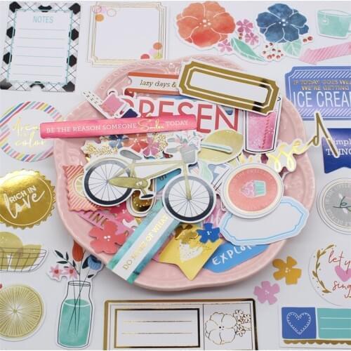 KSCRAFT 52pcs Simple Things Paper Stickers for Scrapbooking Happy Planner/ DIY Crafts/ Card Making Decoration