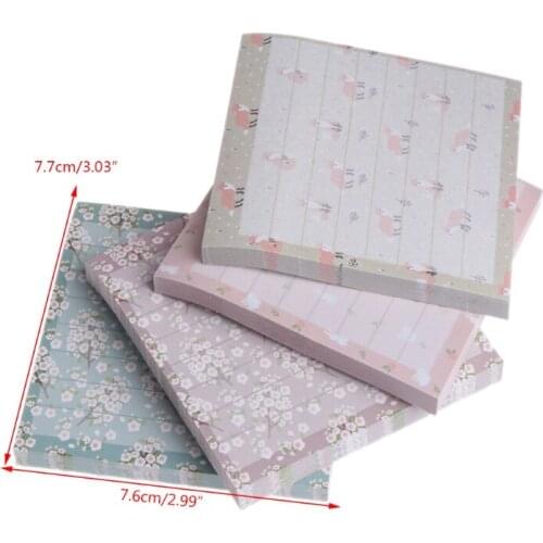 80 Sheets/Pad Flower Animal Series Paper Sticker Memo Pads Sticky Notes Notepad M17F