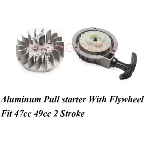 Aluminum Pull starter With Flywheel Easy to Pull Fit 47cc 49cc 2 Stoke Mini Dirt Pocket Pit Bike Moto ATV Quad