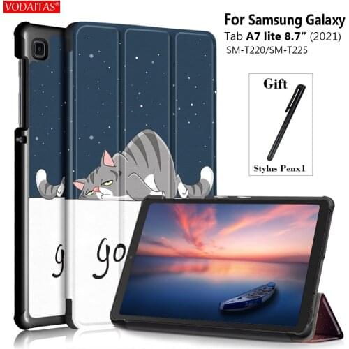 Tablet Case For Samsung Galaxy Tab A7 Lite 8.7 inch SM-T220 SM-T225 Flip Cover PU Leather Shockproof Folding Stand Tablet Case