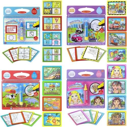 Kids Magic Book Reusable Water Painting Kids Colors Doodle Drawing Board Toys Baby Educational Painting Drawing school Toys