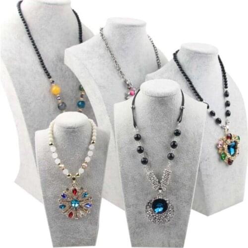 Elegant Velvet Necklace Display Mannequin Necklaces Display Bust Stand Rack