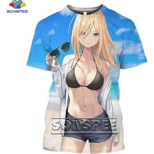 SONSPE 3D PrintT Shirt Men Women Sexy Anime Harajuku T Shirts Men Fashion Casual Streetwear Hip Hop O-neck T-Shirt Clothes