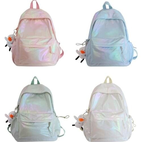 Holographic Backpack for Women College School Bags Teenage Girls Travel Bagpack