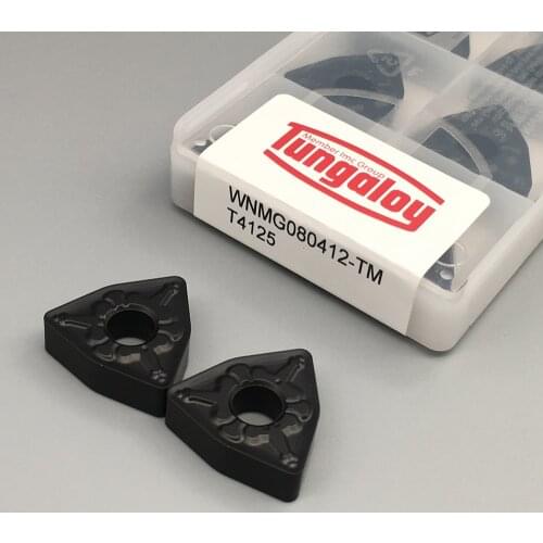 10PCS 100% Original WNMG080412 TM T4125 Carbide Insertss Machining Steel Part Metal Turning Tools lathe Cutter CNC Lathe Tools