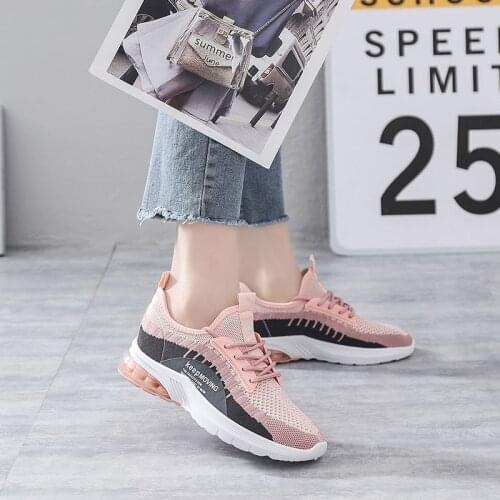 Cross Border Large Size 2020 Summer New Style Breathable Flying Woven Shoes Athletic Shoes Air Cushion Running Shoe Fashion WOME