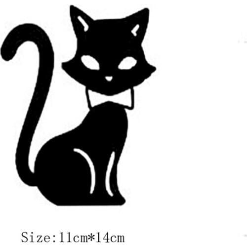 KUCADA beautiful cat switch panel sticker for wall decoration diy wall sticker black removable home decor mural decal WP1452