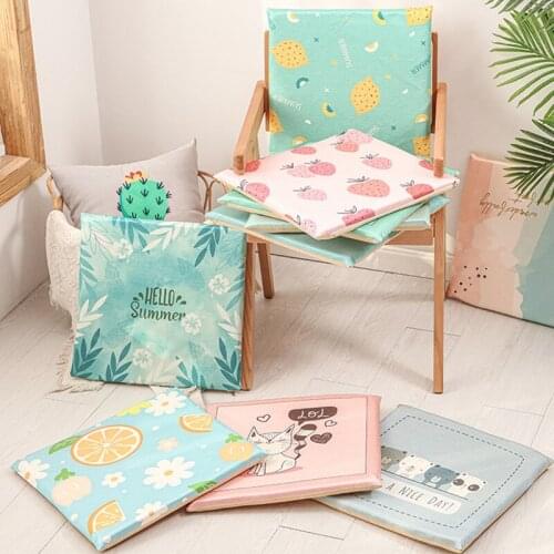 Summer Ice Silk Cartoon Chair Cushion Office Breathable Breathable Cool Seat Cushion Car Butt Floor Mat Sofa Throw Pillow Decor