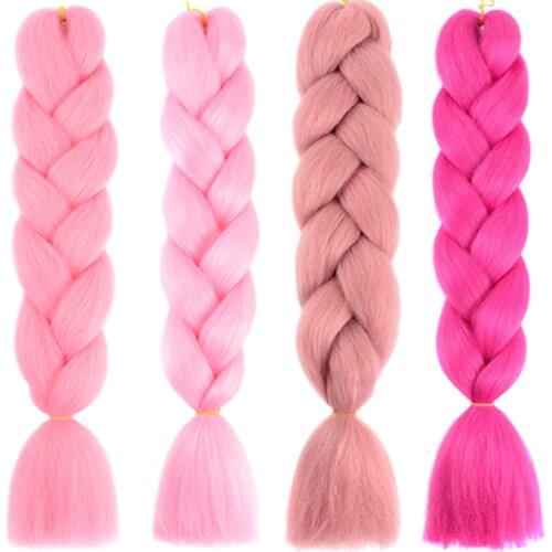 Loryana Pure Color Synthetic Crochet Hair Jumbo Braid Hair Yaki Soft Hair Ombre Crochet Braiding Hair Extension For Braid