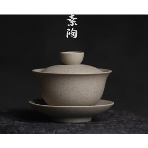 Small kunfu tea tureen tea to implement the three under the high temperature ceramic glaze color household gifts