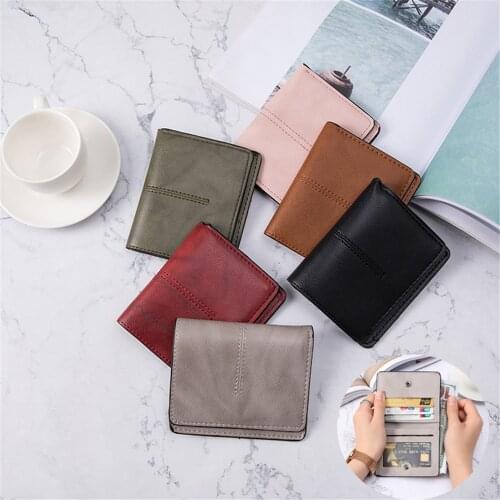 Mini Purse Women Multi-function Short Wallet Fashion Slim Casual Coin Purse With Metal Buckle Credit Cardholder Small Clutch New