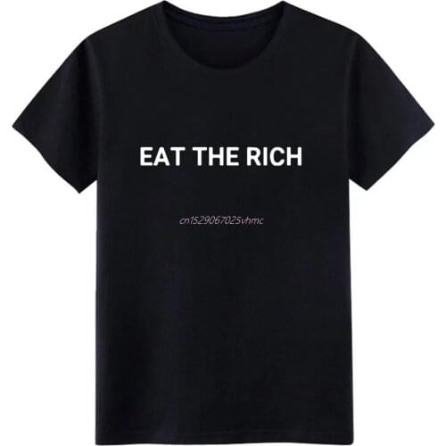 Mens Eat The Rich Retro Advertisement Joke Ad t shirt Custom tee shirt S-XXXL Family Loose Building Spring Natural shirt