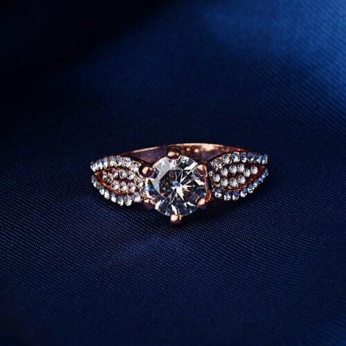 WYJZY Classic exaggerated six-claw inlaid zircon ring bride fashion engagement wedding jewelry lady anniversary surprise gift