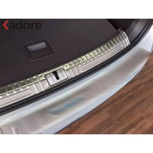 Stainless Steel Rear Trunk Bumper Cover Trim For Volkswagen For VW Tiguan 2017 2018 2019 2nd GE Car Tailgate Door Sill Plate