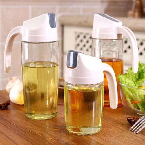 Wonderlife The new automatic opening and closing oil bottle kitchen multi-purpose transparent dustproof leakproof glass oil can