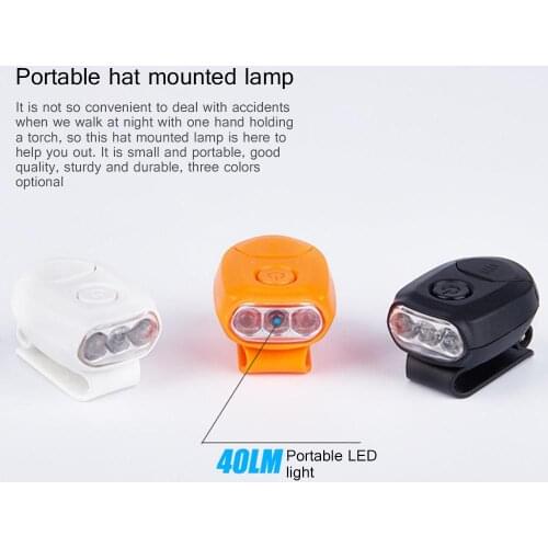 New 3 LED C Ap Mounted Light Hat Clip-on Lamp Outdoor Sport Hat Portable Head Lighting Lamp Headlamp For Camping Fishing Hiking
