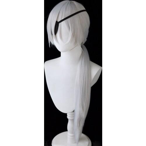 Anime Chainsaw Man Quanxi Cosplay Wig Silver Gray Long Heat Resistant Synthetic Hair Halloween Party Wigs + Wig Cap