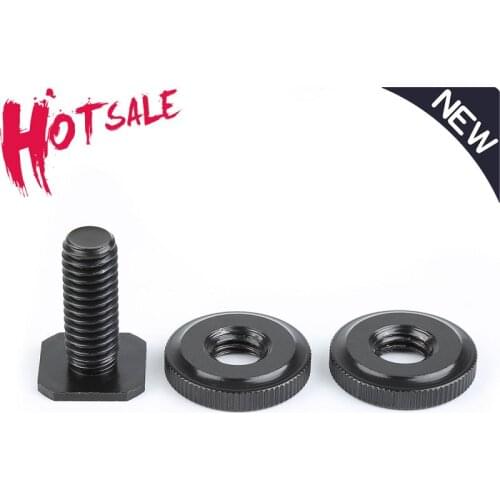 Reinforced1/4" Dual Nuts Tripod Mount Screw Black To Flash Hot Shoe Adapter For Camera Studio Up Down Lock Screw Accessories