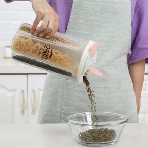 Transparent Compartment Storage Box Food Storage Container Plastic Boxes Room Organizer Whole Grains Airtight Jar Household Item