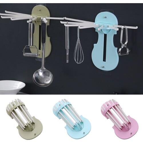 Seven-in-one Pull-out Rack Retractable Punch-free Towel Rack Kitchen Shelf Bathroom Bedroom Multifunction Storage Shelf