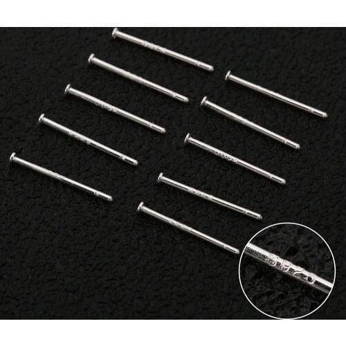 100pcs/lot Carving S925 Earring Pin Needle Hypoallergenic Polished Earring Rod Sticks 12x1.5mm for DIY Earring Jewelry Making