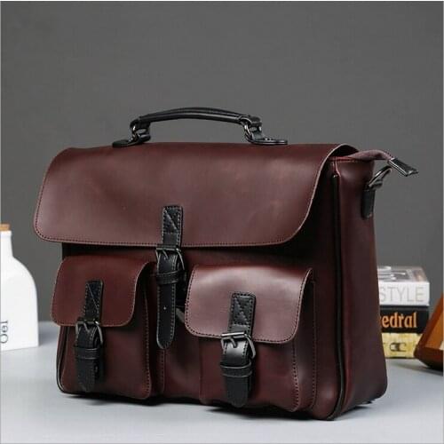 New Fashion Vintage Style Single Shoulder Bags Mens Messenger Bags Business Briefcase Large Cross body Bags Laptop Travel Bag